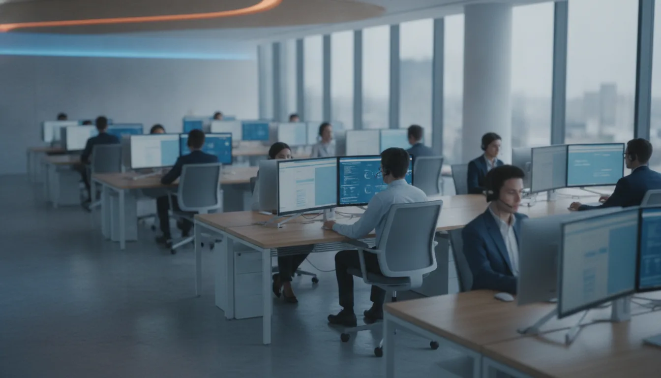 Операторы контактного центра INSOFT за работой в офисе